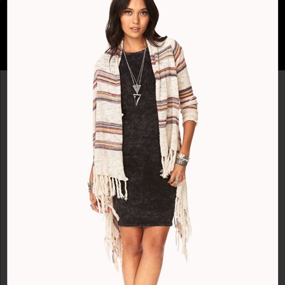 Forever 21 Sweaters - Forever 21 striped fringe cardigan